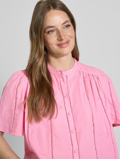 YAS Bluzka o kroju regular fit ze stójką model ‘GUNIA’ Mocnoróżowy 3