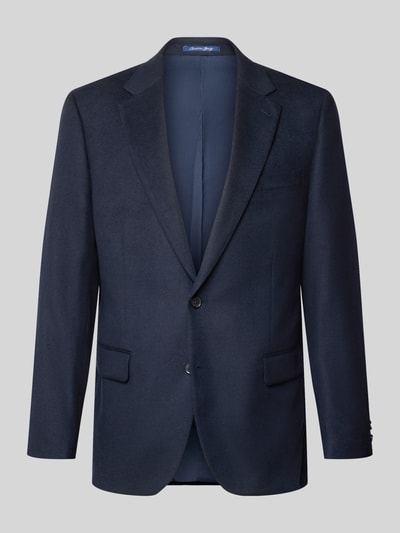 Produktfoto, dunkelblauer Slim Fit 2-Knopf-Sakko mit Pattentaschen von Christian Berg Men, Material-Mix mit Viskose-Anteil
