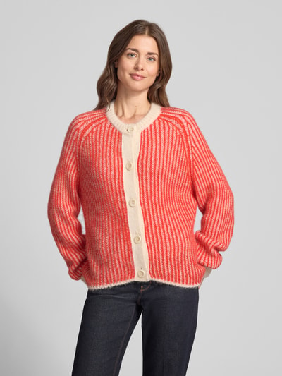 Lanius Relaxed fit cardigan van scheerwolmix met alpaca-aandeel Rood - 4