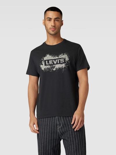 Levi's® T-shirt z nadrukiem z logo model ‘RELAXED BABY TAB’ Czarny 4