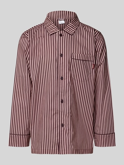 POCKIES Pyjama-Oberteil mit Brusttasche Bordeaux 1