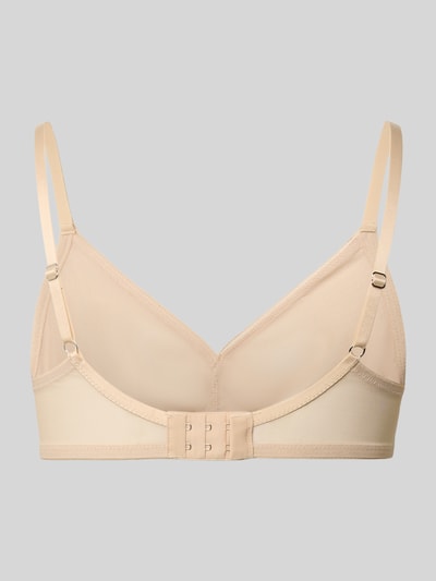 Produktfoto, BH in semitransparentem Design Modell 'Smooth' von Hanro, elastyczna mieszanka materiałów, półprzezroczysty design, zapięcie na haftki, regulowane ramiączka