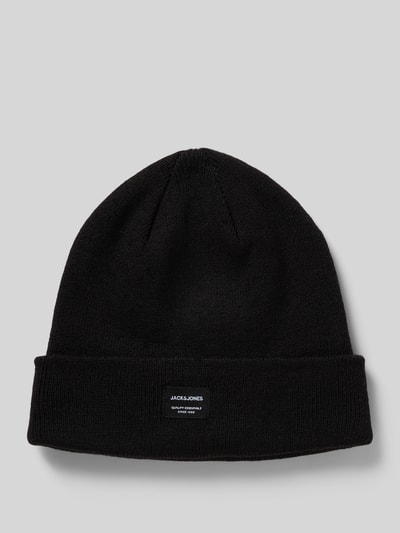 Jack & Jones Czapka beanie z detalem z logo Czarny 1