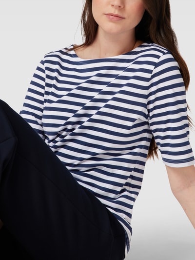 Fynch-Hatton T-shirt met streepmotief, model 'Boat Neck' Wit - 3