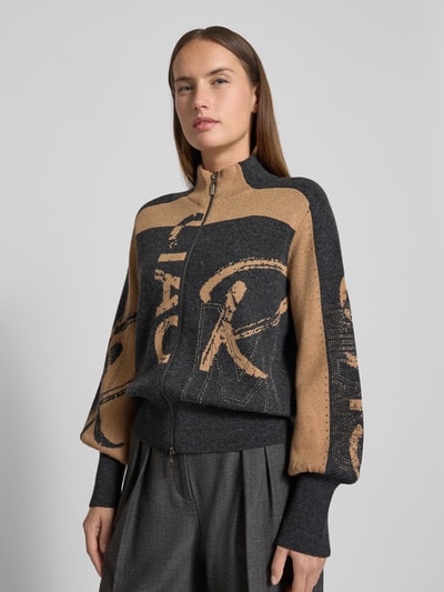 monari Gebreid jack met ritssluiting Antraciet - 3