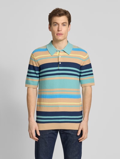 Scotch & Soda Regular fit poloshirt met structuurmotief Aquablauw - 4