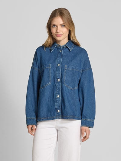 Vila Jeansjack met platte kraag, model 'CREEK' Jeansblauw - 4