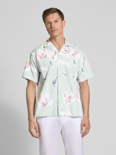 Jack & Jones Premium Regular fit vrijetijdsoverhemd met resortkraag, model 'PALERMO' Lindegroen - 4