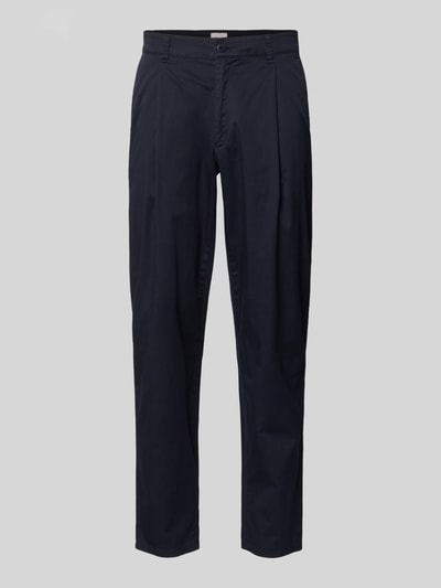 Produktfoto, Chino mit Eingrifftaschen Modell 'Tino' von Brax, dunkelblauer Baumwoll-Elasthan-Mix, Regular Fit, sichtbare Falten, glatte Textur