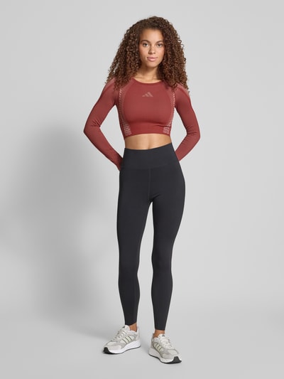 adidas Sportswear Kort shirt met lange mouwen en labelprint Aubergine - 1