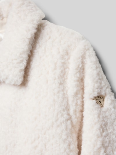 Guess Regular fit jack met imitatiebont Ecru - 2
