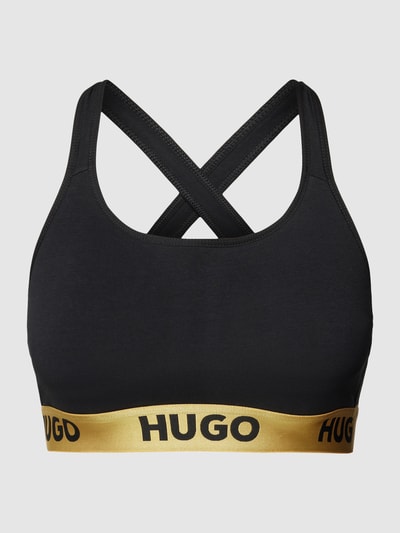 HUGO Bralette met label in band, model 'SPORTY' Goud gemêleerd - 1