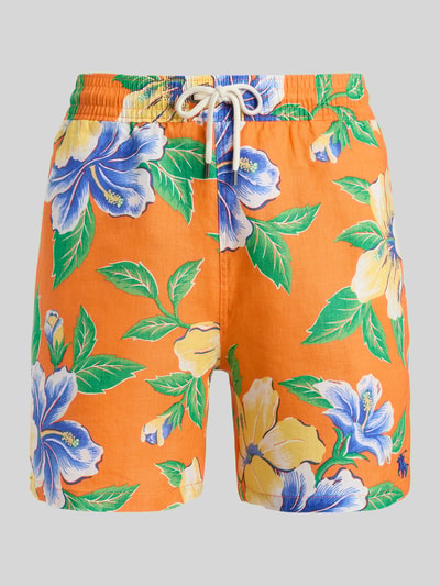 Polo Ralph Lauren Regular Fit Badehose aus reinem Leinen Orange 2