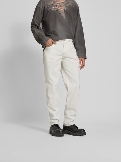 Diesel Straight Fit Jeans aus reiner Baumwolle Offwhite 4