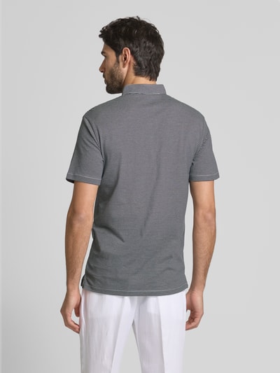 Emporio Armani Slim Fit Poloshirt mit Stehkragen Dunkelblau 5