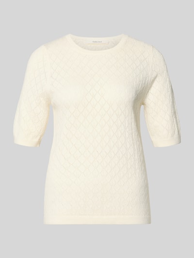 Productfoto, Regular Fit T-shirt in Ausbrenner-Optik model 'HELEN' van Selected Femme, look: effen kleuren, ronde hals, 1/2-mouwen, fijngebreid viscosemix