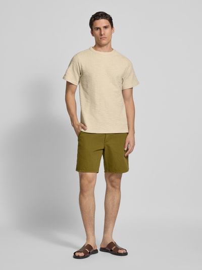 Forét T-shirt met geribde ronde hals, model 'WILLOW' Offwhite - 1