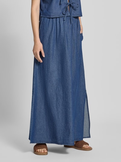 Pieces Maxi-Rock aus reiner Baumwolle Modell 'TENIM' Dunkelblau 4