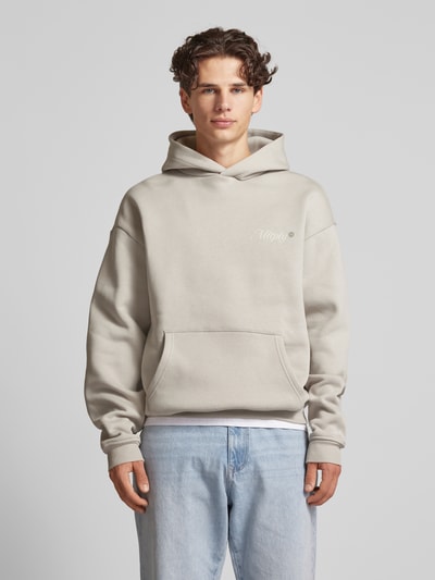 Multiply Apparel Oversized Hoodie mit Label-Print Hellgrau 4