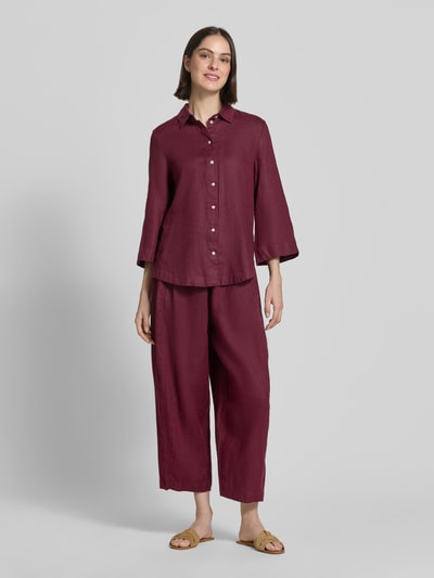 Christian Berg Woman Relaxed Fit Leinenbluse mit 3/4-Arm Schoko 1