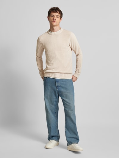 Only & Sons Gebreide pullover met ronde hals, model 'SETHAN' Beige - 1