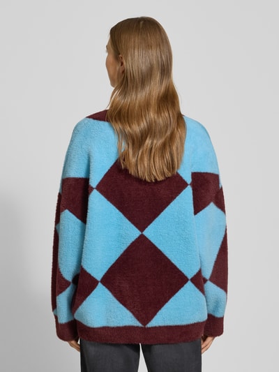 Essentiel Antwerp Oversized gebreid jack met bloemvormige knopen, model 'IWHO' Lichtblauw - 5