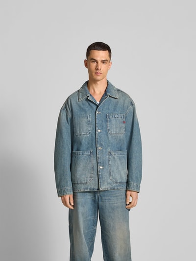 Diesel Regular Fit Jeansjacke mit Umlegekragen Blau 4