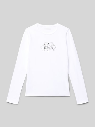 Guess Longsleeve mit Label-Print Weiss 1