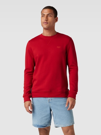 JOOP! Jeans Sweatshirt met labelprint, model 'Salazar' Donkerrood - 4