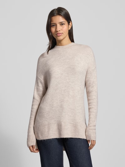 Vero Moda Oversized Strickpullover mit Mock Neck Modell 'LEFILE' Beige 4
