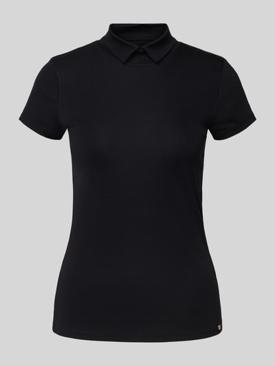 Marc Cain T-shirt van een mix van katoen en elastaan met col Zwart - 2