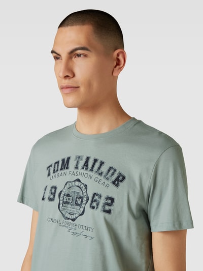 Tom Tailor T-shirt z nadrukiem z logo Limonkowy 3