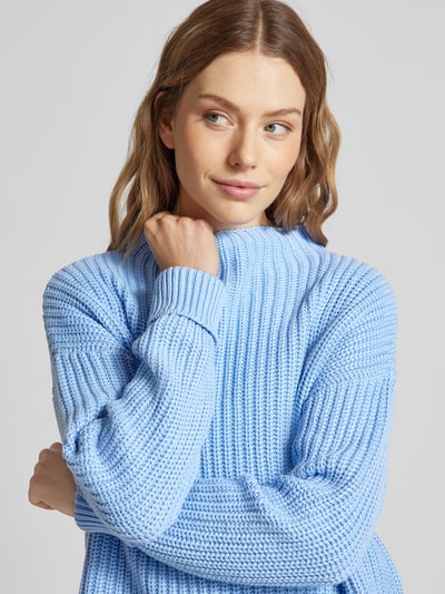 Selected Femme Strickpullover mit Stehkragen Modell 'SELMA' Rauchblau 3