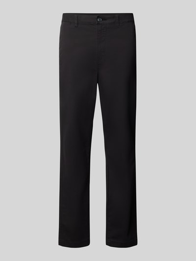 Produktfoto, schwarze Relaxed Fit Chino aus Baumwoll-Mix von Tom Tailor Denim, glatte Textur, Herren Chino von Tom Tailor Denim