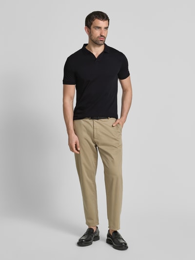 Strellson Poloshirt mit gerippten Abschlüssen Modell 'Clark' Black 1