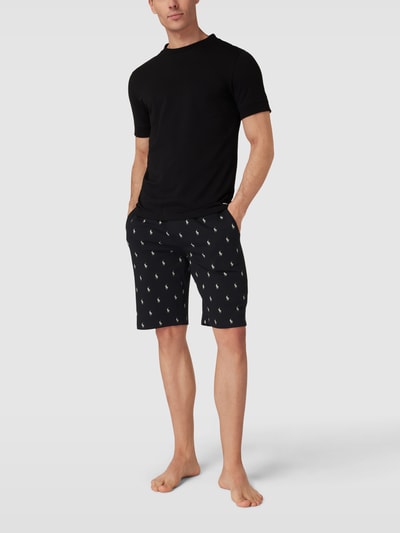 Polo Ralph Lauren Underwear Slim fit sweatshorts met labelprint, model 'LIQUID' Zwart - 1