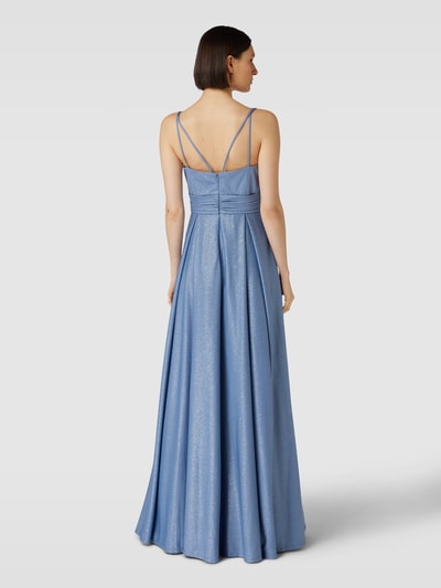 Jake*s Cocktail Abendkleid mit Spaghettiträgern Blau Melange 5