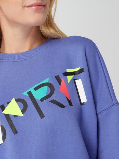 Esprit THROWBACK – bluza krótka z nadrukiem z logo  Fioletowy 3