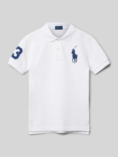 Polo Ralph Lauren Kids Slim Fit Poloshirt mit Logo-Stitching Weiss 1