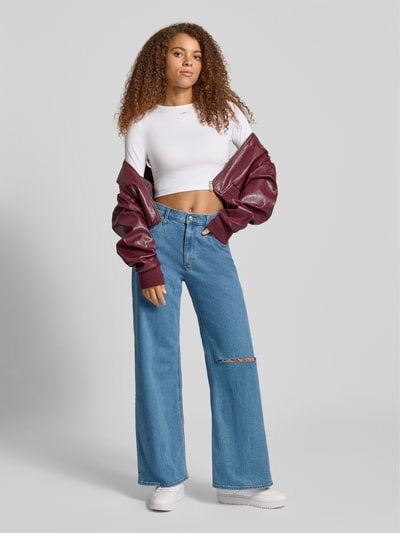 Calvin Klein Jeans Jeansy z bardzo wysokim stanem, szeroką nogawką i przetarciami Niebieski 1