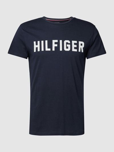 Tommy Hilfiger T-shirt van biologisch katoen met labelprint Marineblauw - 2