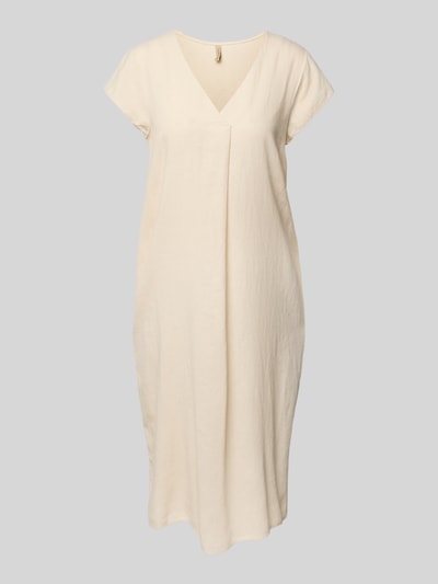 Soyaconcept Knielange jurk van een mix van linnen en viscose, model 'Ina' Zand - 2