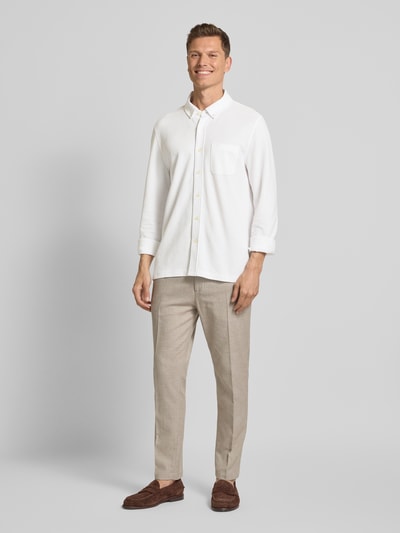 Fynch-Hatton Freizeithemd mit Button-Down-Kragen Weiss 1