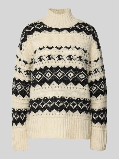 Vero Moda Regular Fit Strickpullover mit Mock Neck Modell 'AMPLE' Offwhite 2