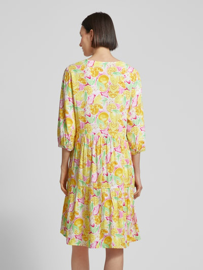 Montego Knielanges Kleid aus Viskose mit V-Ausschnitt Pink 5