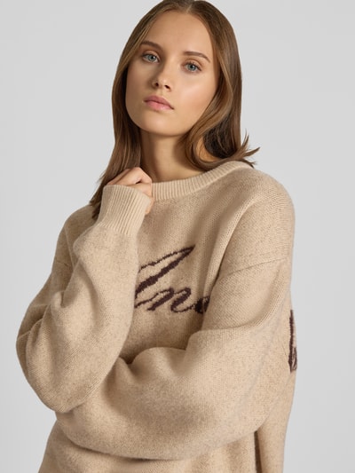 ANOTHER COTTON LAB Oversized Strickpullover mit Label-Details Sand 3