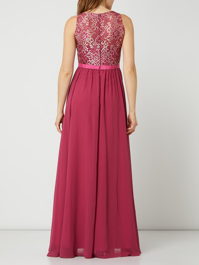 Luxuar Abendkleid aus Spitze und Chiffon  Kirschrot 4