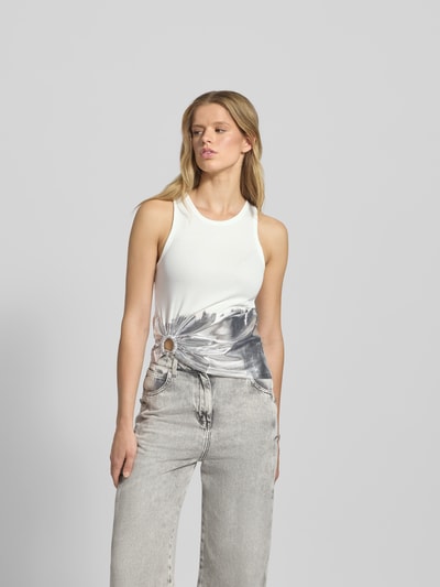 Rabanne Tanktop mit Raffungen Weiss 4