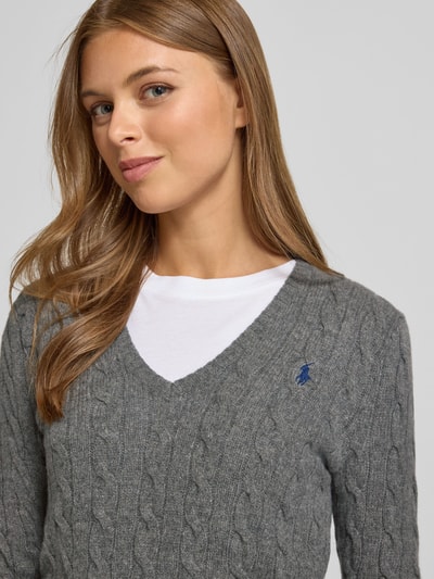 Polo Ralph Lauren Gebreide pullover met kasjmier, model 'KIMBERLY' Middengrijs gemêleerd - 3