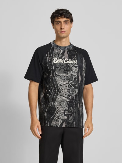 CARLO COLUCCI T-Shirt mit Label-Stitching Black 4
